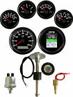 6 Gauge Set with Senders MPH KM/H GPS Speedometer Tacho Fuel Volt Oil Temp Black