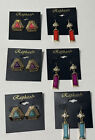 6 Pairs Colorful Raphael Dangle & Stud Earrings Lot