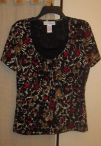 M Medium shirt top blouse 10 vintage light layered semi sheer Sag Harbor