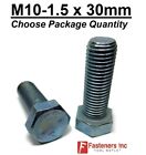 M10-1.50 x 30mm Metric Hex Cap Screws Bolts Zinc Grade Class 10.9 Hardened