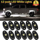 12X White LED Rock Lights Underbody Trail Rig Glow Lamp Offroad SUV Pickup Truck