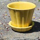 Vintage McCoy Tulip yellow Flower Pot Vase With Attached base cute size 3 1/2