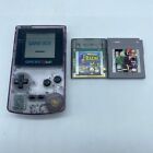New ListingNintendo GameBoy Color Handheld CGB-001 Clear Atomic Purple TESTED 2 GAMES Read*