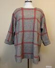 Tahari Gray and Red Orange Pullover Sweater Size 3X