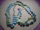 Antique murano glass necklace, two strands,26