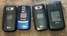 Lot of 4 Flip Cell Phone Lots Carriers F30 442bg LG 440bg Fast Shipping