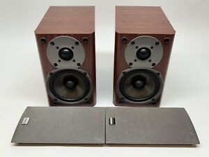 Onkyo D-N3XA Bookshelf Speakers Brown Wood Case Home Audio Music Compact Tested