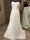 Bridal dress Ivory Lace sheath Watters empire waist size 10 NWT free veil & bag