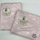 Vintage Twin Flat Sheet Springmaid Pink Combed Percale 100% Cotton 72x108 Lot 2