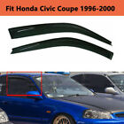 For 96-00 Honda Civic 2DR Coupe Slim Style 3D Wavy Black Tinted Window Visor New (For: 2000 Honda Civic Si Coupe 2-Door 1.6L)