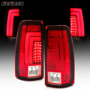 For 99-2002 Chevy Silverado 1500 99-06 GMC Sierra Red LED Tube Tail Lights Lamps (For: 2000 Chevrolet Silverado 1500)