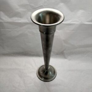 Aluminum Footed Trumpet Vase 8 inches tall marked 2068