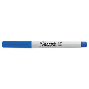 Sharpie Permanent Markers Ultra Fine Point Blue Dozen 37003