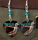 Trivium The Crusade Guitar Pick Earrings with Teal Swarovski Crystals