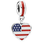 PANDORA USA Heart Flag Dangle Charm 791548ENMX