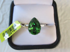 Fern Green Swarovski Crystal Platinum over Sterling Silver Ring Size 7