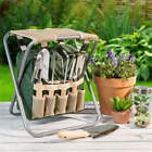 Pure Garden All In One Garden Tool Set Stool and Carry Bag COLOR Green and White