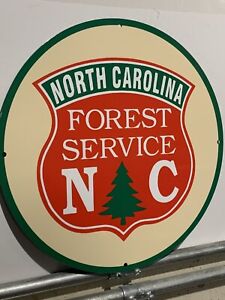 Vintage Style NC north Carolina forest service Metal  Top Quality Heavy  Sign