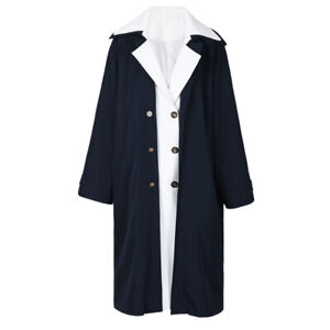 British Women Coat Patchwork Color Coat Double Breasted False Two Trench Coat
