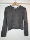 Vintage 90s Y2K Q&A Angora / Wool Gray soft sweatshirt womens Sz Small cardigan