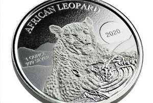 5 Cedis African Leopard - African Leopard Ghana 1 oz 2020 Silver