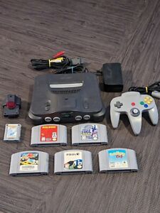 Nintendo 64 Lot Console Controller Cables  5 Games Memory Card And Accessory.