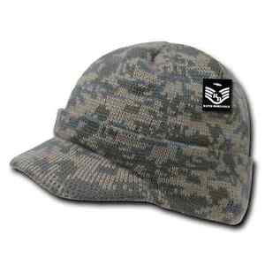 RapDom Military Camouflage Camo GI Beanies with Visor Knit Watch Cap Winter Hats