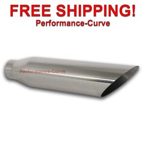 Stainless Steel Polished Exhaust Tip Angle Cut 2.5