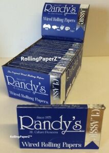 Randy's CLASSIC 1 1/4 Size- Box 25 PACKS - WIRED Cigarette Rolling Papers HEMP