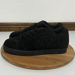 DC NET 302361-3BK Mens Black Nubuck Lace Up Skate Inspired Sneakers Shoes NWOT