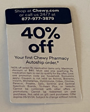 Chewy Pharmacy Coupon 40% off your First Autoship order Expires 5/31/2024