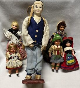 Lot Of 7 Assorted Vintage Dolls 1-11” (6 Small Ones ) Various Countries