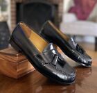 COLE HAAN Men's Black Leather Pinch Tassel Loafers Size 11 D