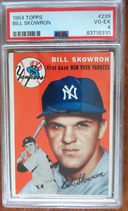 1954 TOPPS BASEBALL #239 BILL SKOWRON NEW YORK YANKEES PSA 4 G-434