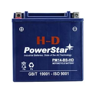 PowerStar YTX14-BS  Battery For Honda SXS1000M5 Pioneer 1000-5 Deluxe 2016-2020 (For: Yamaha)