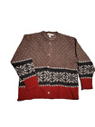 Vintage Eddie Bauer Cardigan Sweater Wool Alpaca Fair Isle Women's XL