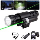 US Tactical Red Green Laser Sight LED Hunting FlashLight Combo Rifle Mount Rail