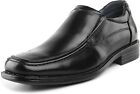 Men Formal Leather Lined Dress Square Toe Slip on Loafer Shoes BLACK