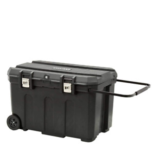 23 In. 50 Gallon Mobile Tool Box | Portable Stanley Rolling Chest Black Lid D