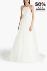 RRP€1670 THEIA Fit & Flare Wedding Gown US10 UK14 IT46 XL Layered Tulle Strappy