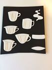 Tim Holtz Die Cuts * Papercut Cafe * White Cardstock * 2 Sets * 10 Coffee cups!