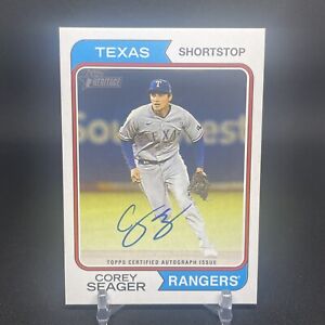 2023 Topps Heritage Corey Seager Real One Autograph Blue Ink SSP ROA-CSR Rangers
