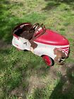VINTAGE FULL SIZE RUSTY GENDRON PEDAL CAR FOR RESTORE, COMPLETE, L@@K, READ!