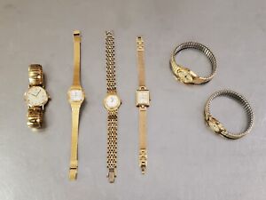 Gold Tone Watch Lot Of 6: Seiko, Caravelle, Pulsar, Citizen, Timex, Anne Klein