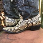 Arango Exotic Python Snakeskin Cowboy Boots Black mens 10.5 EXCELLENT