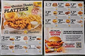HARDEE'S COUPONS 2 FULL SHEETS 30 COUPONS TOTAL EXPIRES MAY 31, 2024