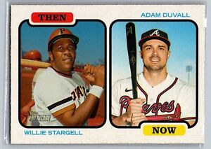 2022 Topps Heritage Then & Now #TAN-SD Willie Stargell/A. Duvall Pirates/Braves