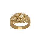 10k Gold Nugget Dia-Cut Yellow Gold Authentic Genuine Men's Ring Size 9