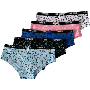 LOT  5 Women Bikini Panties Brief Floral Lace Cotton Underwear Size M L XL 6678
