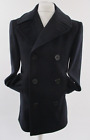 Military Pea Coat, Corduroy Pockets, Enlisted, Navy Blue,  Fits 36